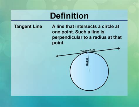 Definition--Circle Concepts--Tangent Line | Media4Math