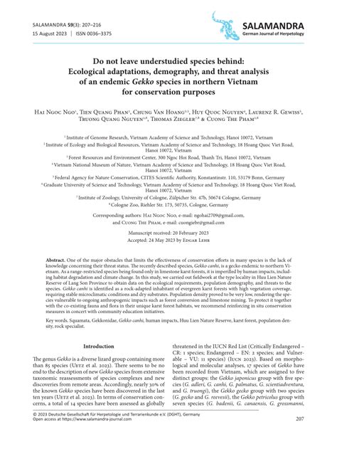 (PDF) Do not leave understudied species behind: Ecological adaptations, demography, and threat ...