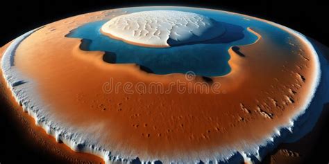 Melting Ice Caps on Mars stock illustration. Illustration of life - 270390487