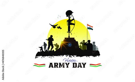 Indian army day. People saluting and celebrating victory of indian army ...