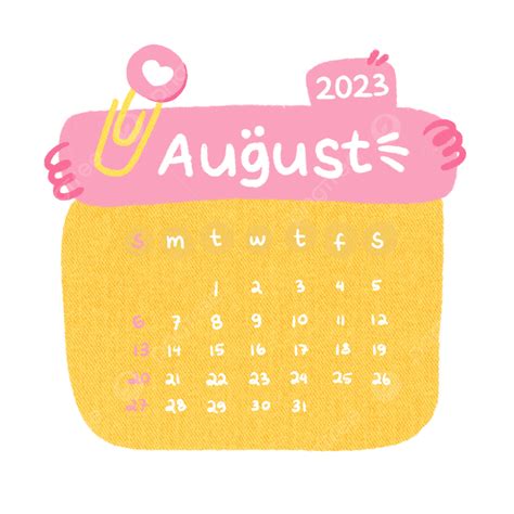 August 2023 Calendar Planner, August Calendar, August 2023, Calendar ...