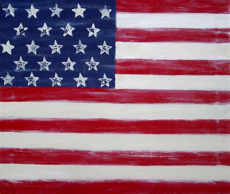 Abstract American Flag Painting Painting by Holly Anderson