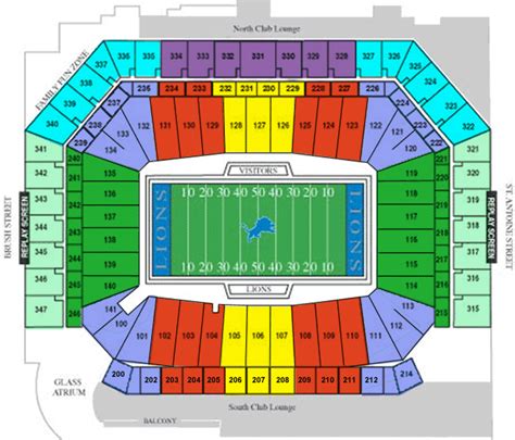 Ford field Detroit Lions seating chart | State of michigan, Detroit ...