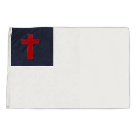 Christian Flag 3ft x 5ft with Indoor Pole Hem and Fringe - Cotton