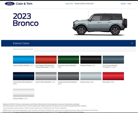 2023 Ford Bronco Exterior Color Palette Welcomes Antimatter Blue and ...