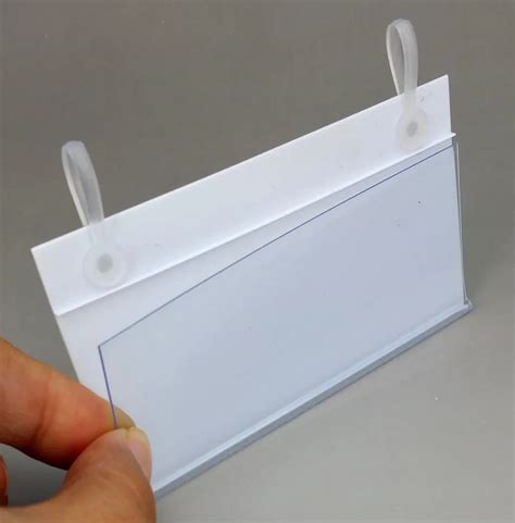 100x55mm PVC Plastic Price Tag Card Label Display Clip Holders By Hanging Buckle On Retail Mesh ...