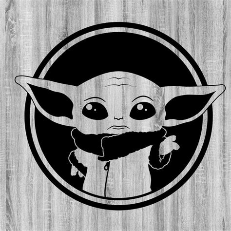 Baby Yoda Black Svg Mandalorian Png Baby Yoda Vector File Png Images ...