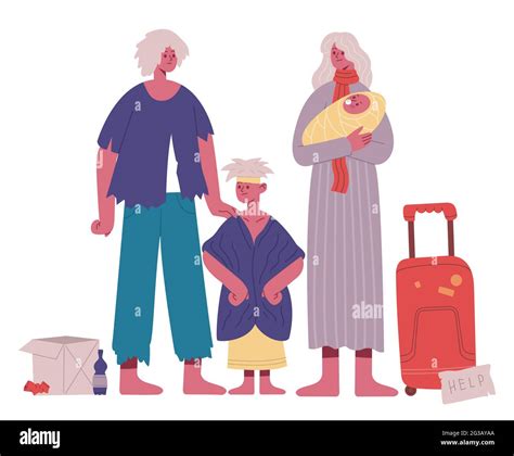 Illustration family poor hi-res stock photography and images - Alamy