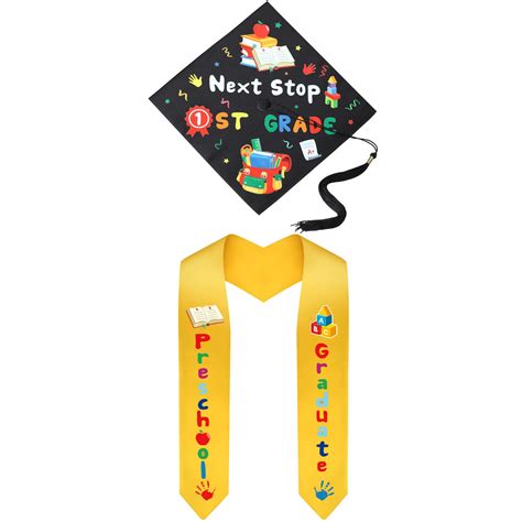 Buy 2022 Preschool Graduation Cap for Kids Kindergarten Stole Graduation Cap for Pre K Child ...