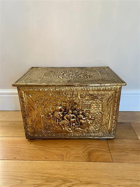 Ornate Antique Quality Brass Coal Box - Etsy