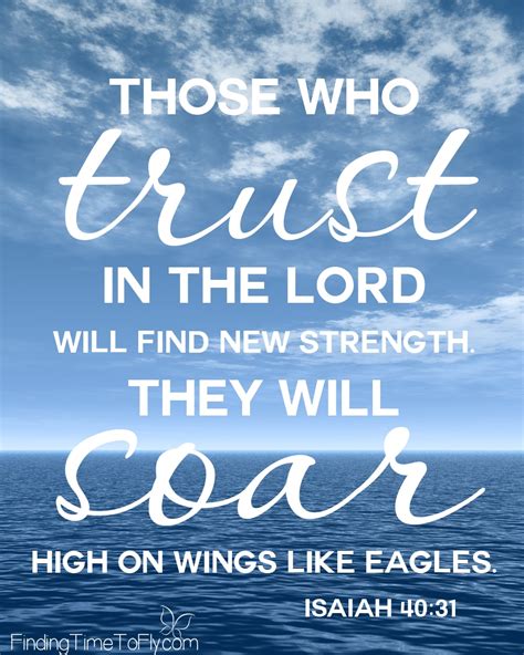 Printable Bible Verse Trust In the Lord Isaiah 40:31 - Finding Time To Fly