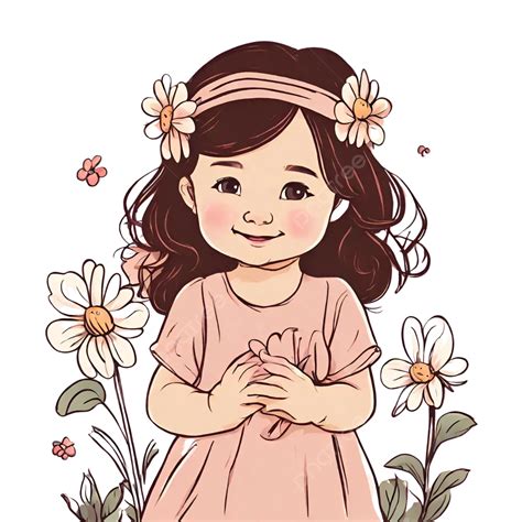 Baby Girl Embraced By Flowers, Cute Baby Girl, Sweet Baby Girl, Baby PNG Transparent Image and ...