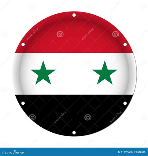 Round Metallic Flag of Syria with Holes Stock Vector - Illustration of ...