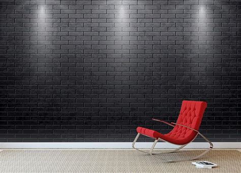 Illustartion of brick wall black Wall Mural Wallpaper | Canvas Art ...