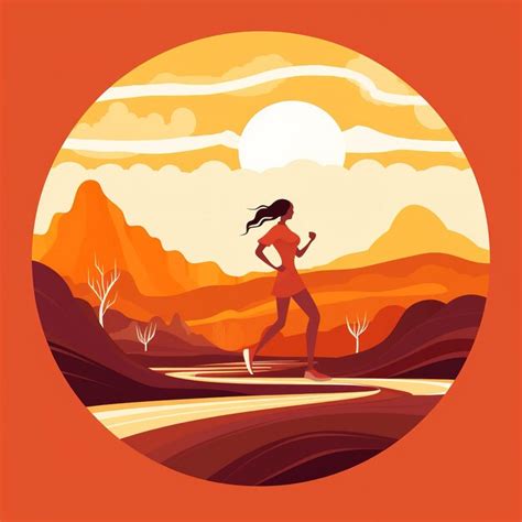 Premium AI Image | jogging into the nature vector illustration