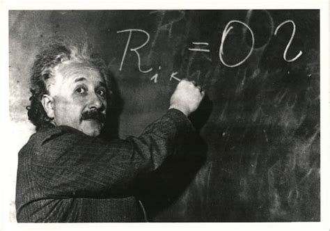 Albert Einstein Writing on Chalkboard Men Postcard