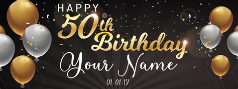 50th Birthday Banner Personalized Custom Birthday Banner - Etsy