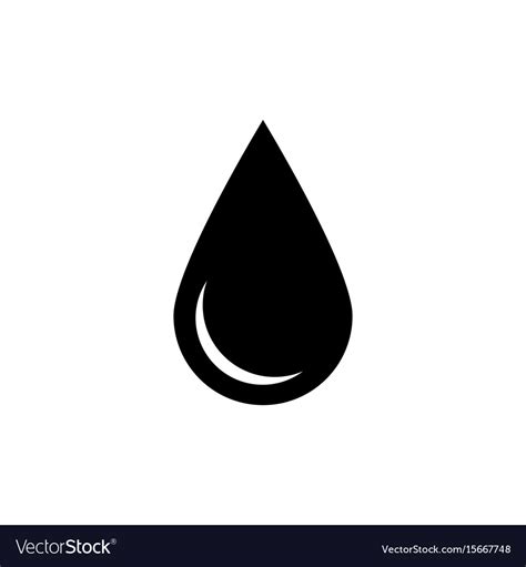 Black drop icon oil or water symbol simple flat Vector Image