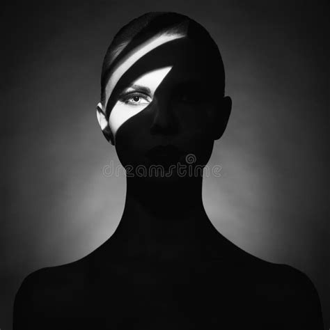 Surrealistic Young Lady with Shadow on Her Body Stock Image - Image of ...