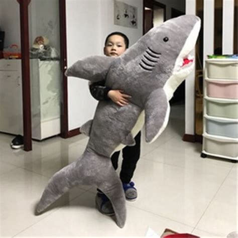 78'' Giant Big Shark Gray Plush Soft Toys Doll Stuffed Animals Pillow Kids Gift Other Stuffed ...