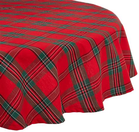 DII Holiday Plaid Tablecloth 70 Round, 100% Cotton - Walmart.com