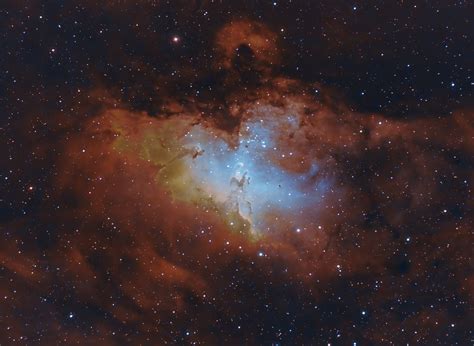 The Eagle Nebula and the Pillars of Creation - Captured with small refractor telescope : r/Astronomy