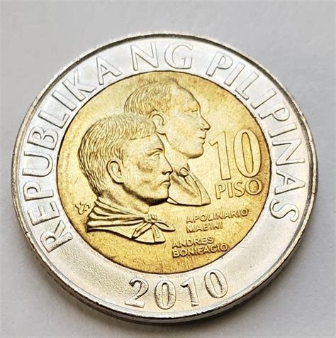 Banco Sentral Ng Pilipinas Ten Peso Apolinario Mabini, Andres Bonifacio Coin - DVDs & Blu-ray Discs