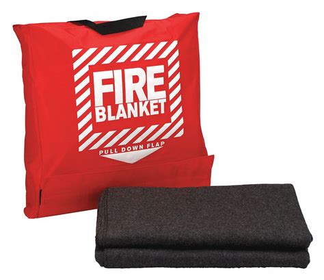 FIRST AID ONLY Fire Blanket and Bag, Woolen Blend, 62 in Blanket Width, 80 in Blanket Length ...