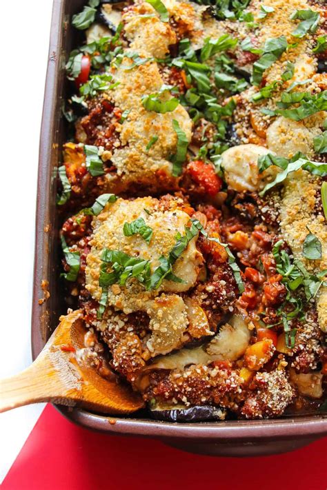 Vegan Eggplant Parmesan Bake - Layers of Happiness