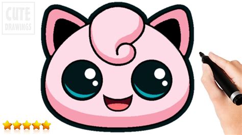How to Draw a Cute Jigglypuff Face - Draw so Cute Pokemon - YouTube