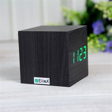 Cube Mini LED Wooden Digital Alarm Clock