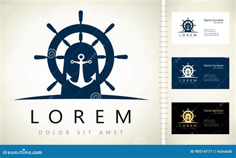 Anchor and helm logo stock vector. Illustration of secure - 90514777