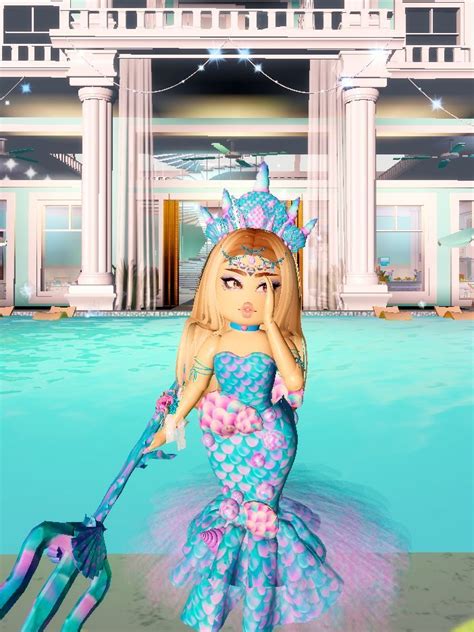 ↫ Pink and Blue Mermaid Outfit ↬ | Royale high journal ideas, Character ...