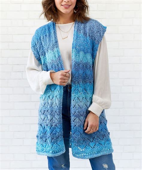 Free Knitting Pattern for a Long Ladies Vest with a Lace Pattern | Knit vest pattern, Free ...