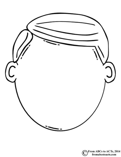 Blank Boy Face Coloring Page Sketch Coloring Page