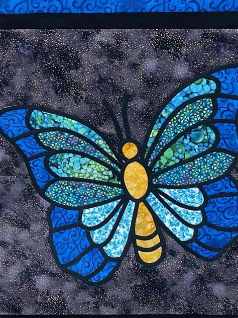 Butterfly Stained Glass Fabric Applique'