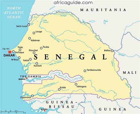 Senegal river map - Senegal river africa map (Western Africa - Africa)