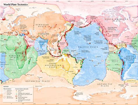 World Plate Tectonics Map - Thematic map of the world's plates and ...