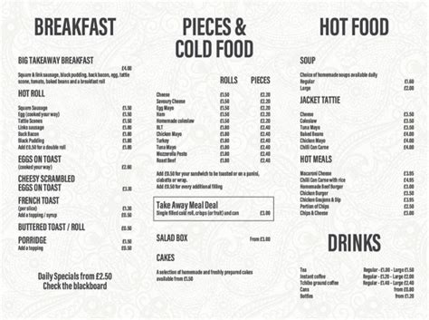 Menu at Taste Buds cafe, Paisley, 22b Lawn St