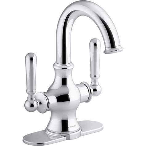 KOHLER Capilano Monoblock 4 in. Centerset 2-Handle Bathroom Faucet in Polished Chrome-K-R30580 ...