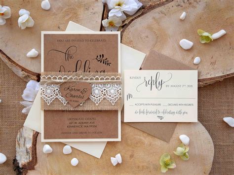 Rustic Wedding Invitations - PaperStudioByC