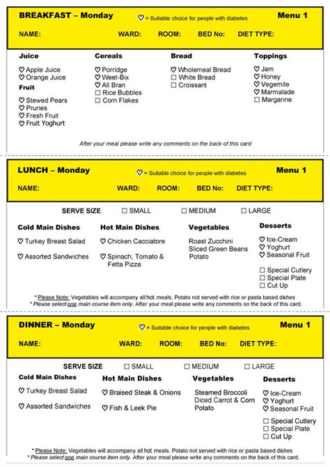 Hospital Menus - DX Print Group