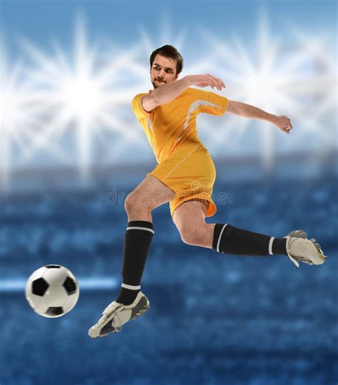 Soccer Player in Action stock image. Image of evening - 38418117