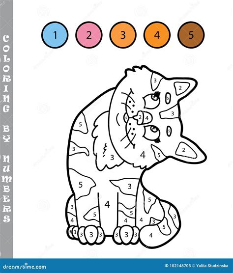 Color By Number Cat Coloring Pages