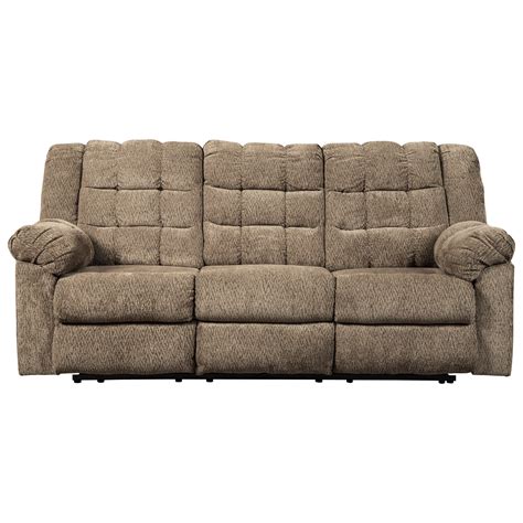 Benchcraft Workhorse Casual Reclining Sofa | Virginia Furniture Market | Uph - Stationary Sofas