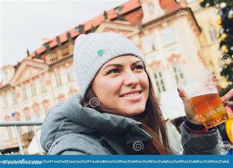 Woman Drinking Beer in Bar Terrace on the Street. Stock Photo - Image of beer, holding: 144523344