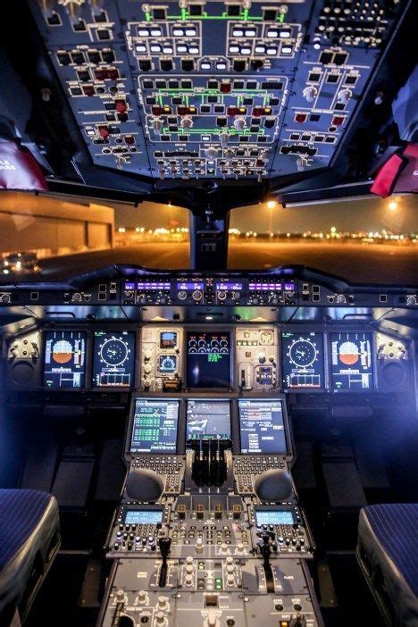 the cockpit of an airplane with multiple controls and lights on it's ...