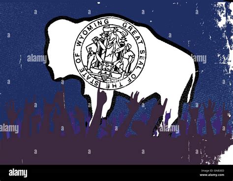 Wyoming State Flag with Audience Stock Vector Image & Art - Alamy