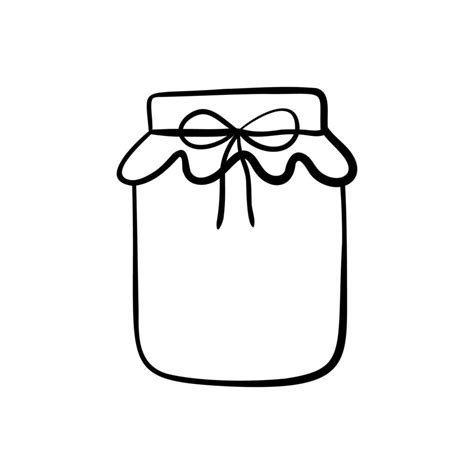 Hand Drawn Mason Jar. Sketch Jar with lid. Vector outline doodle illustration isolated on white ...