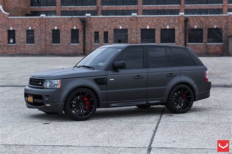 Black on Black: Matte Land Rover Range Rover Sport with Custom Rims — CARiD.com Gallery